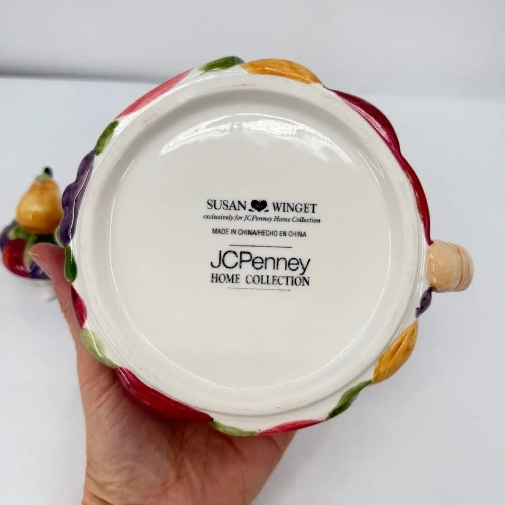 Susan Winget JCPenney Fruit Teapot Colorful Cottagecore Maximal‎ Ceramic Decor